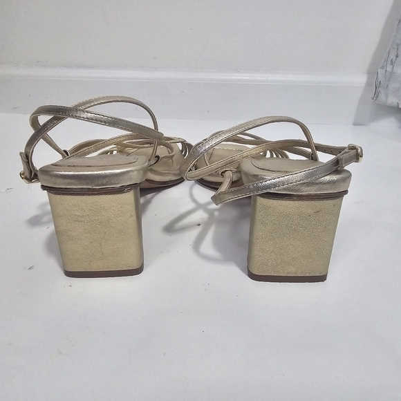 Alexandre Birman Naya Slingback Gold Strappy Heeled Sandal Metalic Evening Holid - Picture 9 of 12